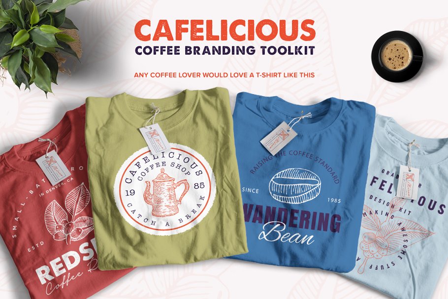 咖啡品牌专业Logo设计模板合集 Cafelicious – Coffee Branding Kit插图(6)