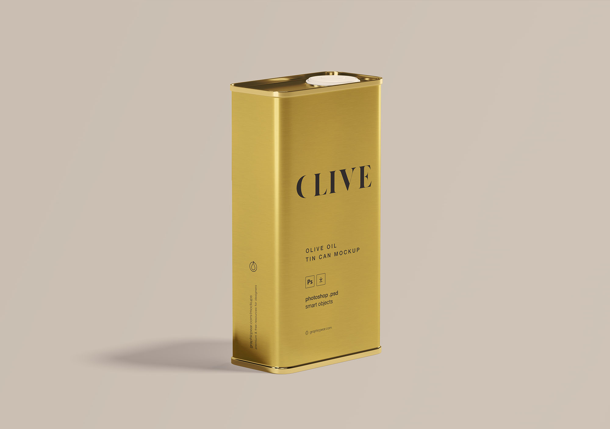 橄榄油罐头包装外观设计样机模板 Olive Oil Tin Can Mockup插图