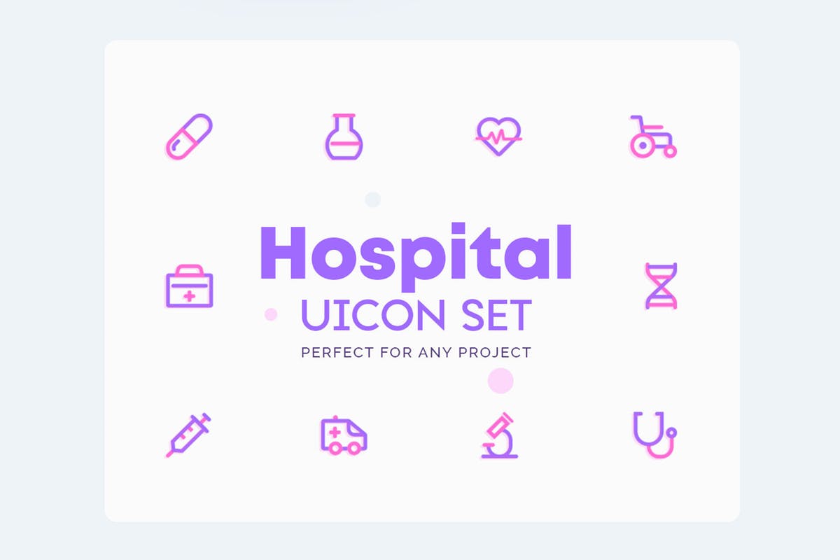 医院医疗主题矢量图标素材[AI, EPS, XD] UICON Hospital Icons插图