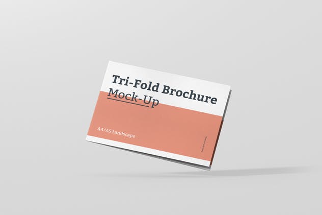 三折页横向多尺寸小册子样机 Tri-Fold Brochure Mockup – Din A4 A5 A6 Landscape插图(1)
