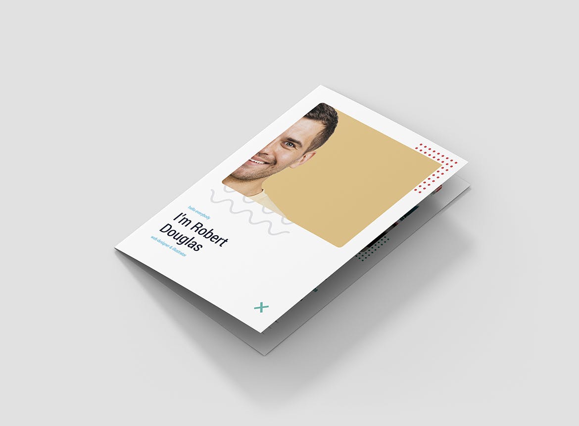 对折版式设计个人履历表设计模板 Brochure – Resume Bi-Fold插图(1)