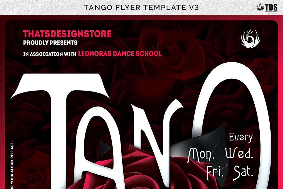探戈舞蹈晚会宣传PSD模板V3 Tango Flyer PSD V3插图(6)