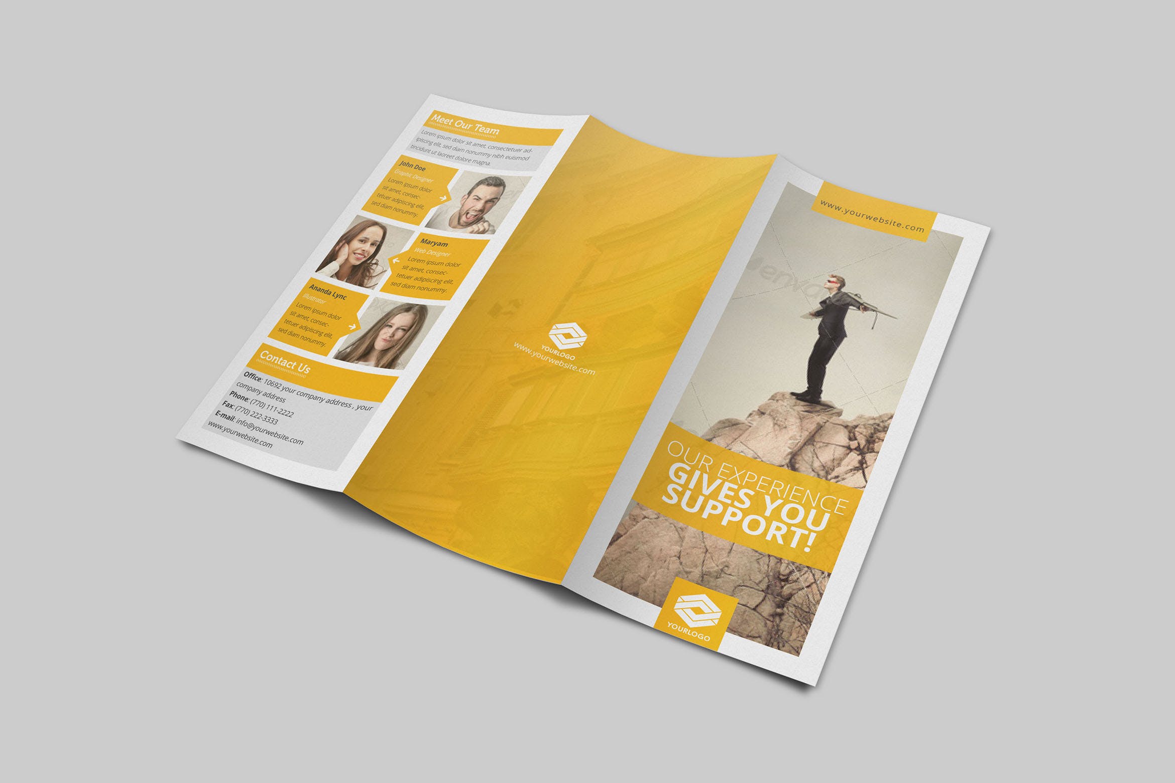 三折页设计风格多用途宣传单设计模板v5 Business Trifold Brochure Vol 5插图