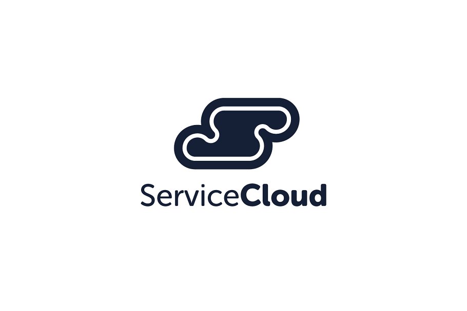 创意字母Logo模板系列之字母S云服务主题 Service Cloud S Letter Logo Template插图(1)