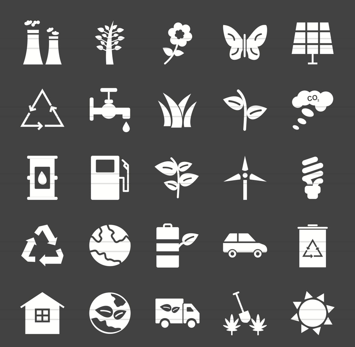 50枚生态环境主题图标素材 50 Ecology Glyph Inverted Icons插图(1)