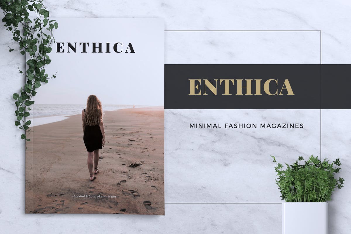 极简主义时尚潮流杂志INDD模板 ENTHICA Fashion Magazine插图