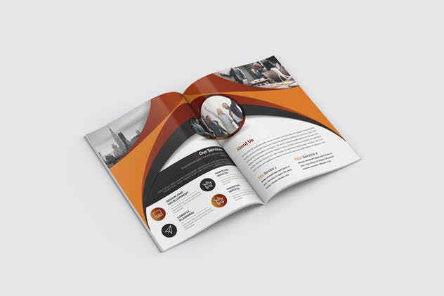 简单易用企业宣传小册画册设计EPS模板 Bifold Brochure插图(7)