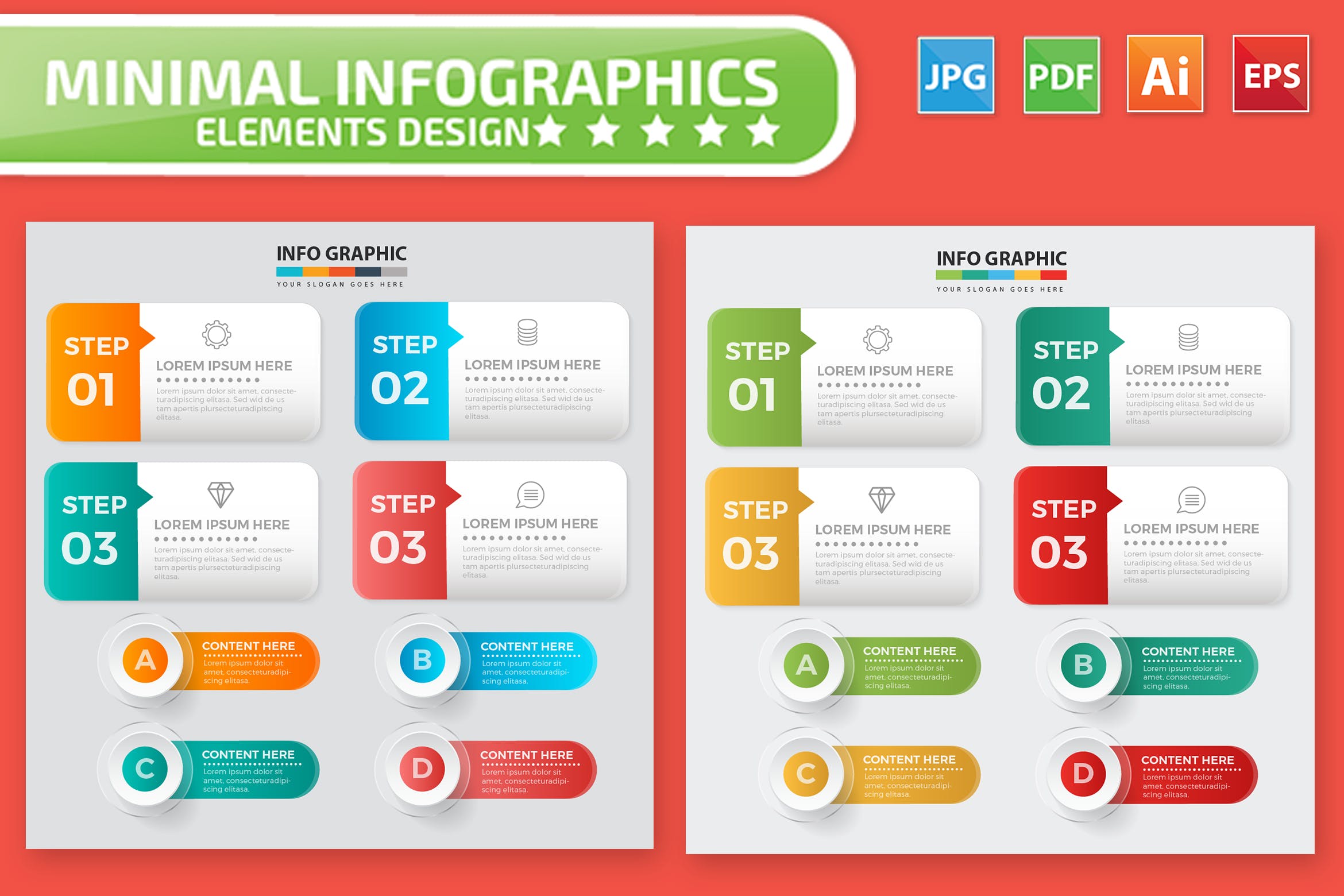适用于设计流程步骤信息图表设计的素材包 Infographic Elements Design插图