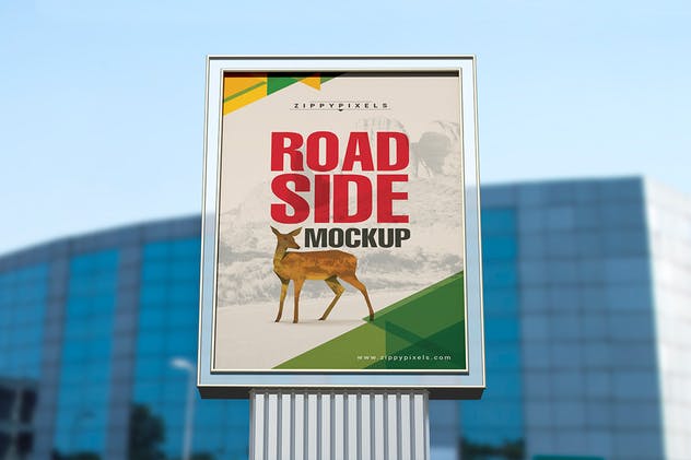 路边灯箱广告牌海报样机模板 Roadside Billboard Mockups插图(1)