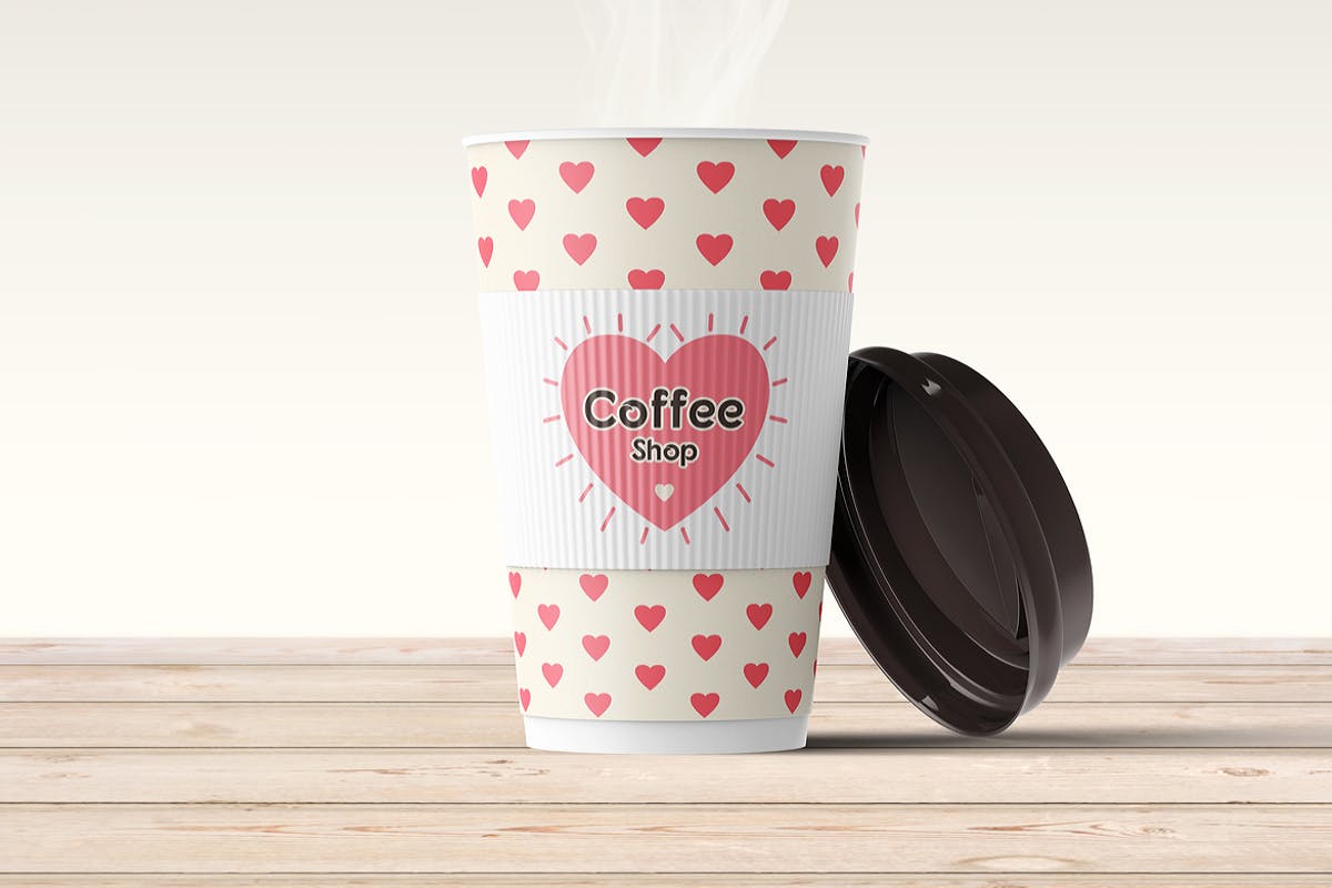 咖啡纸杯咖啡品牌VI设计样机模板 Coffee Cup Mock-up插图