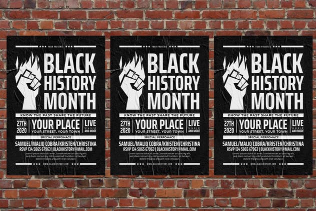黑人历史纪念月活动海报设计模板 Black History Month插图(3)