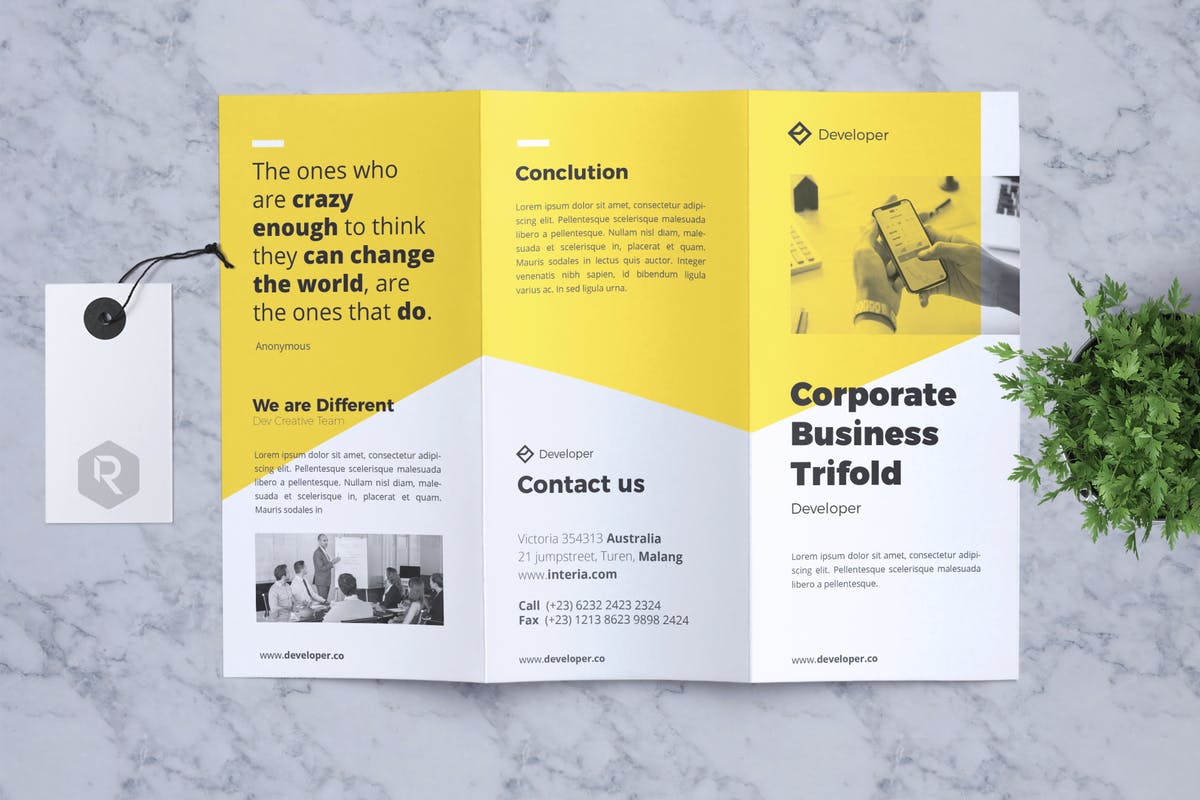 三折页尺寸企业宣传传单设计模板v16 Corporate Business Flyer Vol. 16插图
