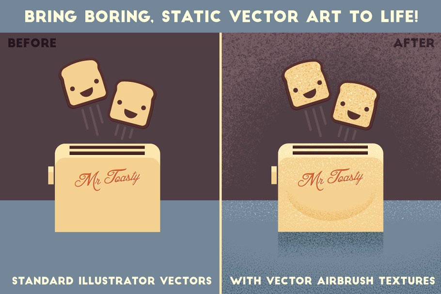 油漆墨水喷枪纹理AI笔刷 The Vector Airbrush + Bonus Patterns插图(1)