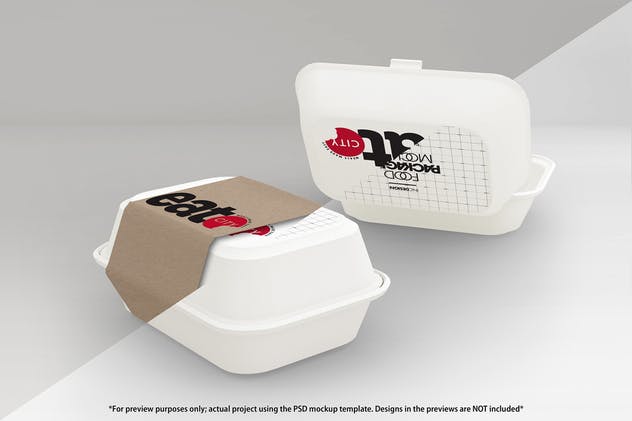 快餐食品小食外带包装设计样机模板v3 Fast Food Boxes Vol.3: Take Out Packaging Mock Ups插图(6)