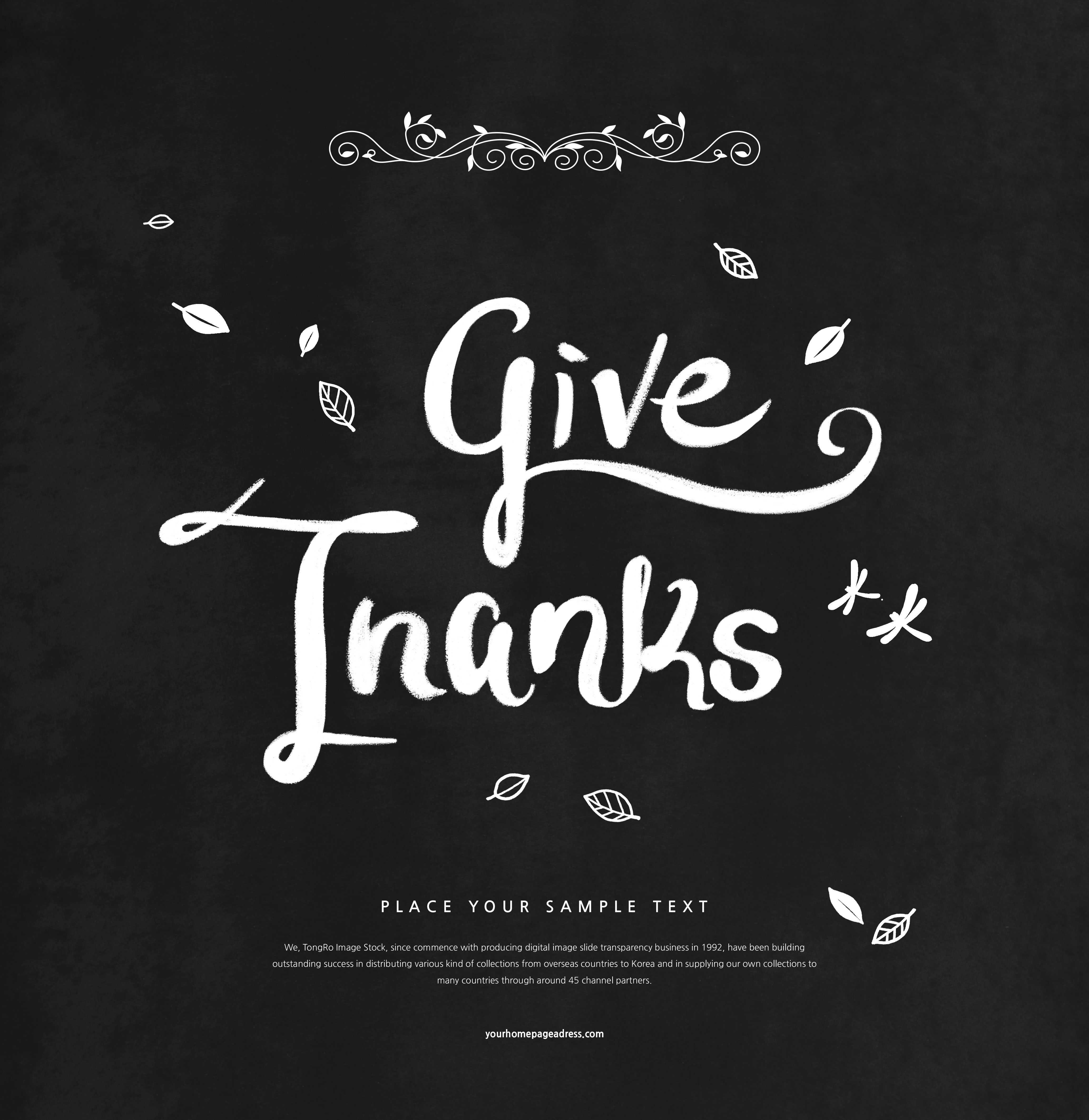 黑白风格感恩节主题海报背景素材插图