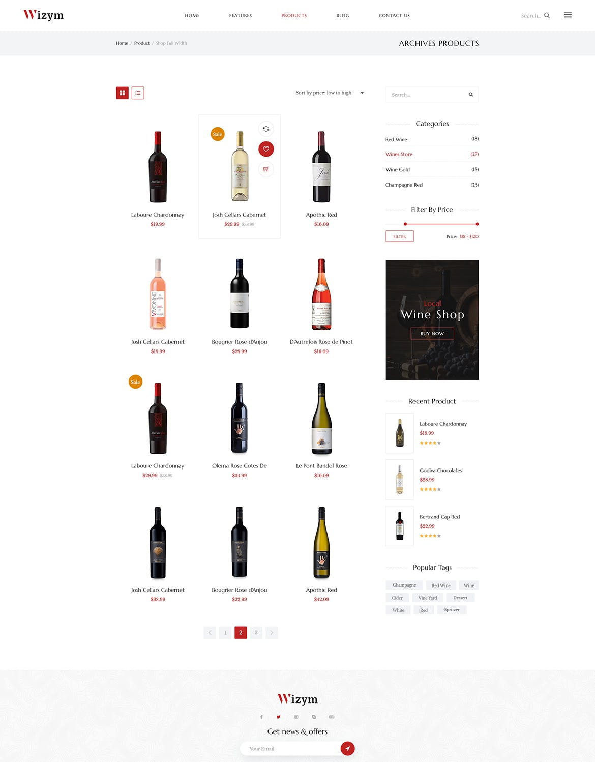葡萄酒品牌网站设计PSD模板 Wizym | Wine & Winery PSD Template插图(5)