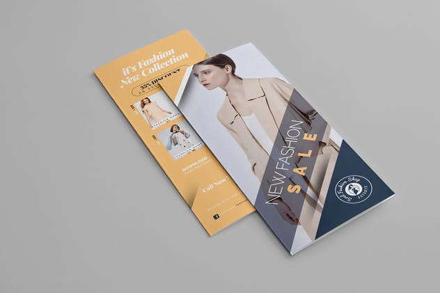 时尚店铺促销三折页传单设计模板 Fashion Sale Trifold Brochure插图(1)