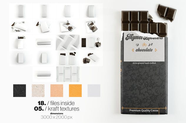 巧克力条食品外包装样机 Chocolate Bar Packaging Mockup插图(7)