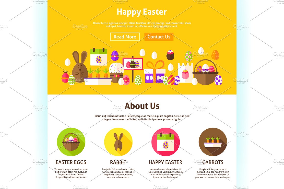 复活节 Banner 素材集合 Happy Easter Web Banners插图(4)