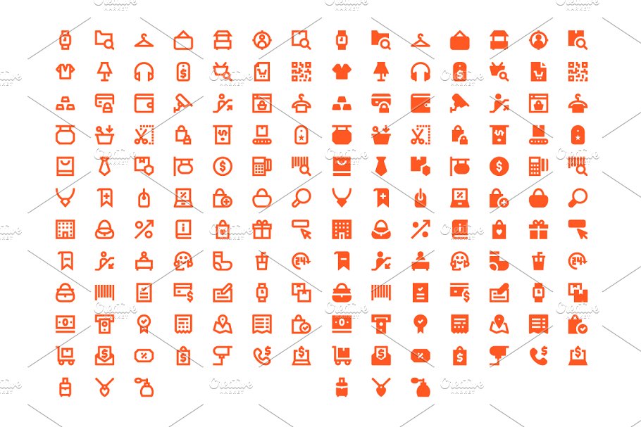 160枚Material Design设计规范购物主题图标 160 Shopping Material Design Icons插图(1)