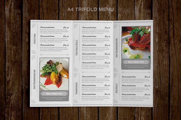 经典餐厅食品菜单设计模板 Classy Food Menu 4 Illustrator Template插图(2)