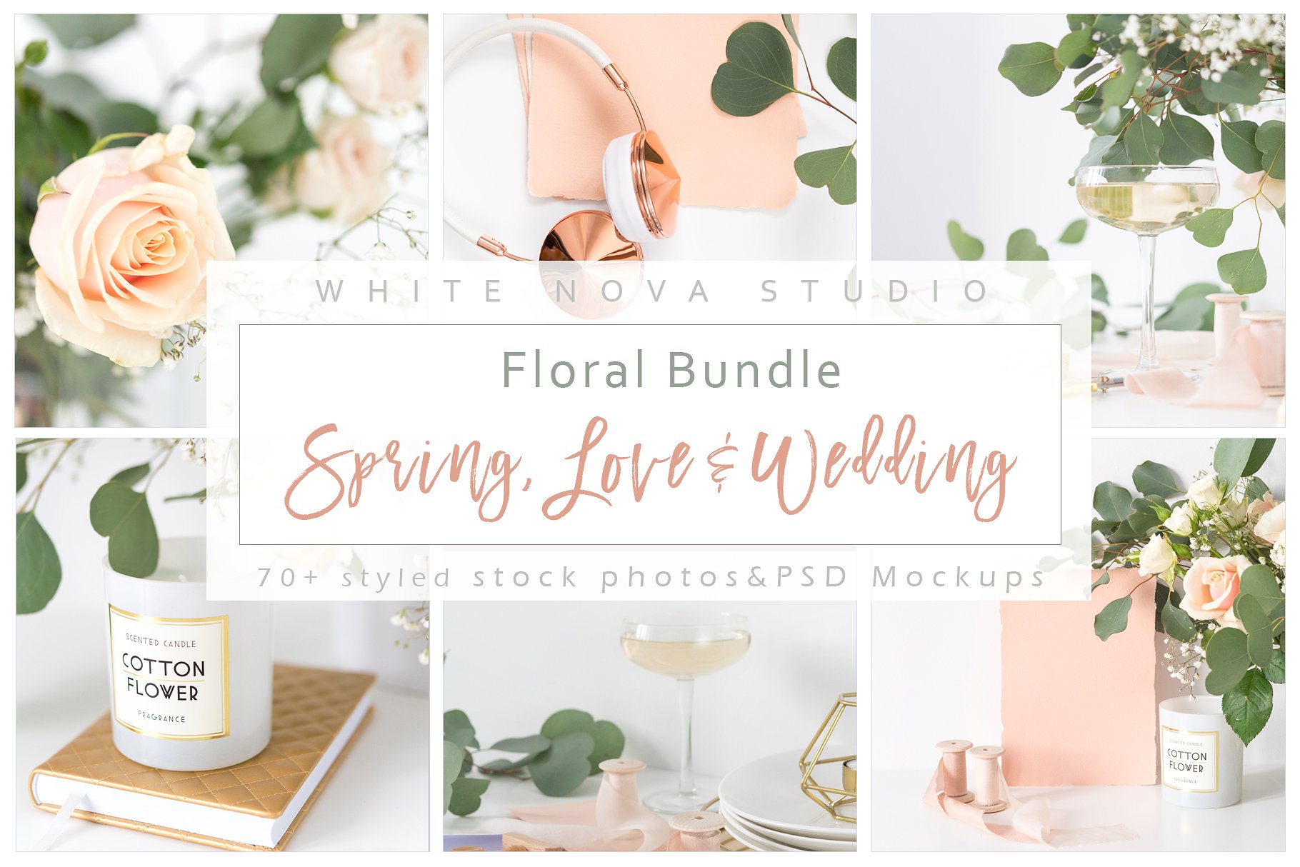 春天主题婚礼花卉背景贴图样机[1.1GB] Floral Bundle: Spring Love & Wedding插图(2)
