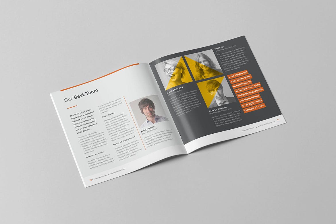 市场调研公司方形宣传画册设计模板 Valencia Brochure – Square插图(9)