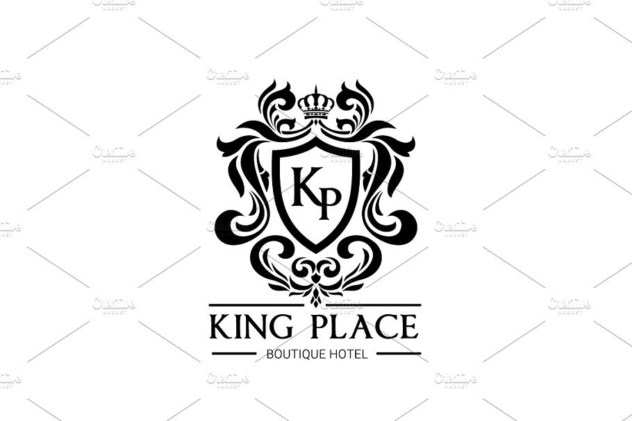 国王广场酒店Logo模板  King Place Hotel Logo插图