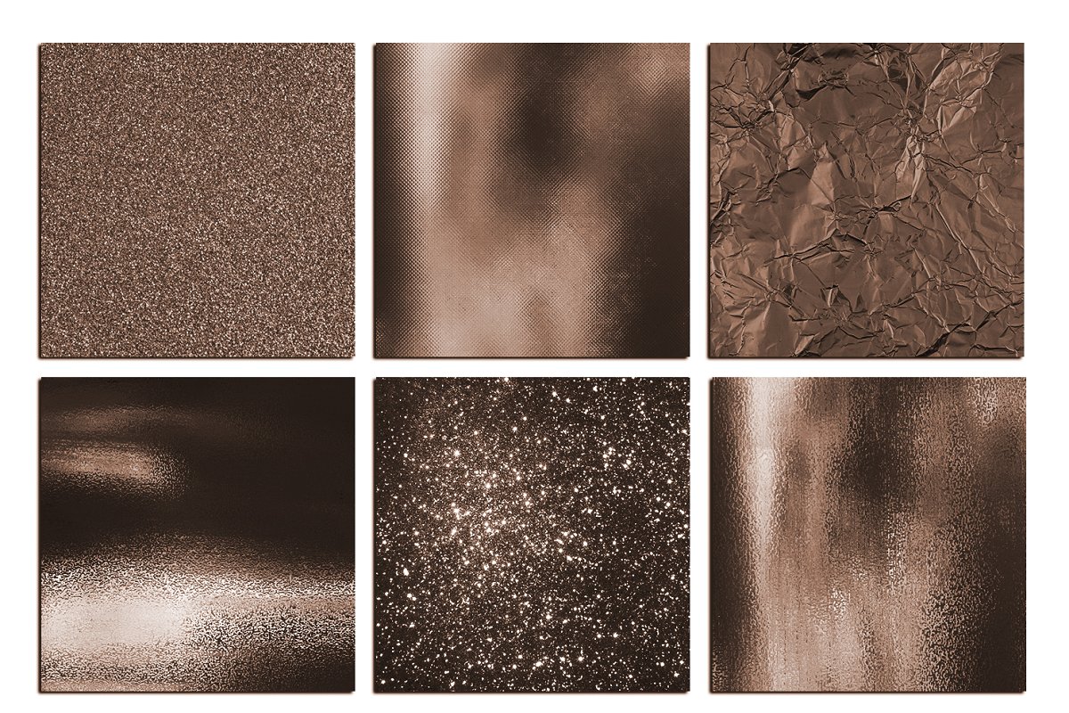 棕色金属箔闪光背景纹理Brown Foil and Glitter Textures插图(1)