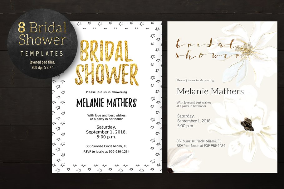 美国习俗新娘婚前派对邀请函模板 Bridal Shower Pack插图(4)
