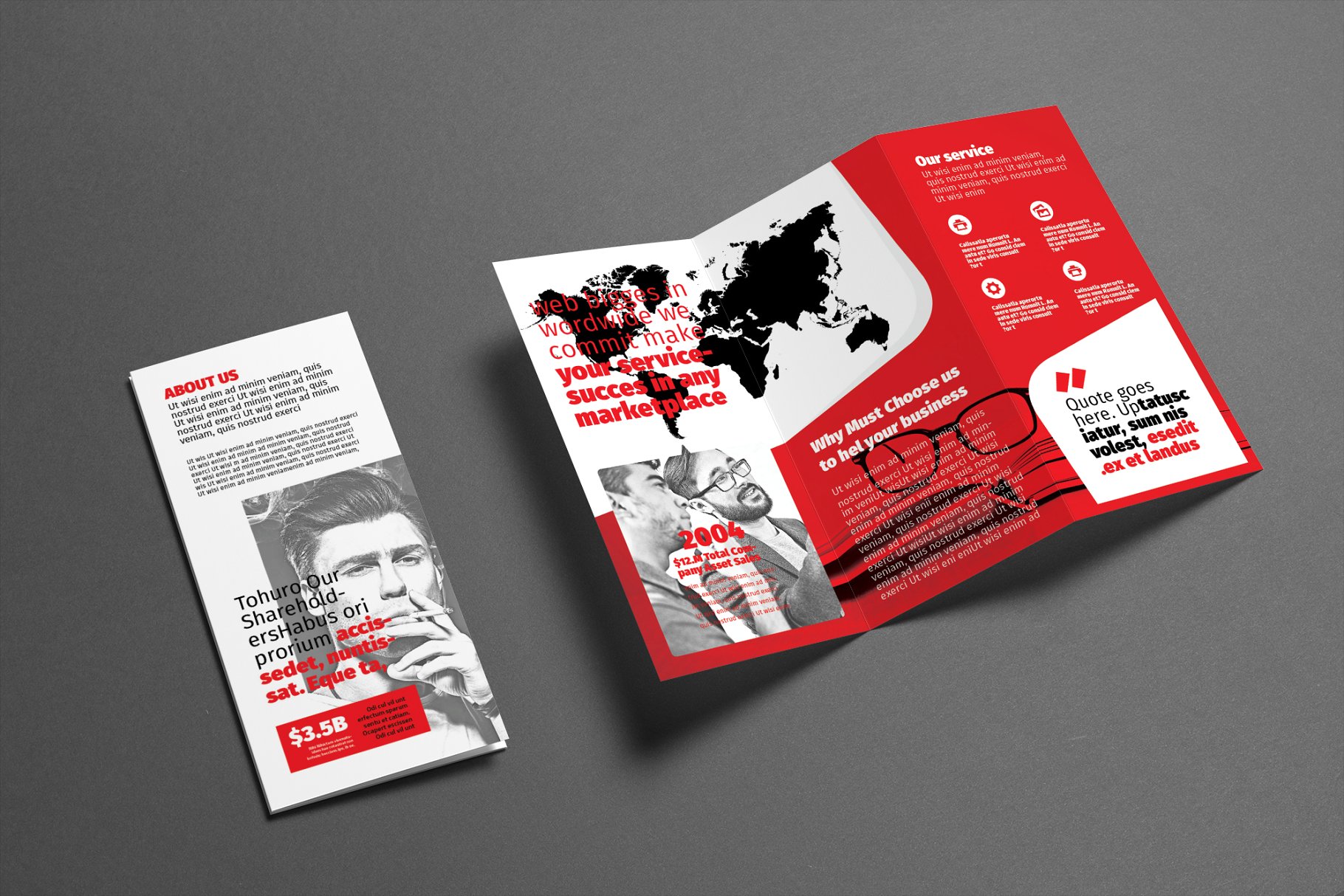 商业项目推广手册三折页模板 Business Tri-fold Brochure插图(3)