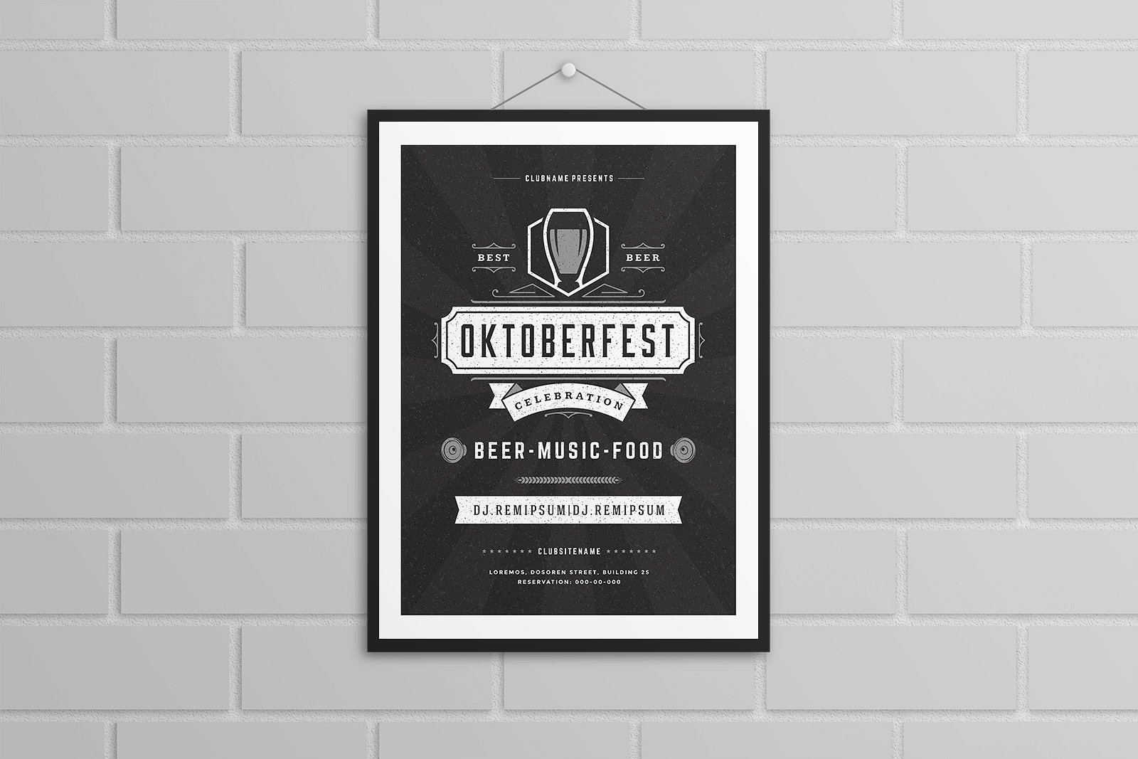 啤酒节活动海报设计模板1 Oktoberfest Flyer Template插图(2)