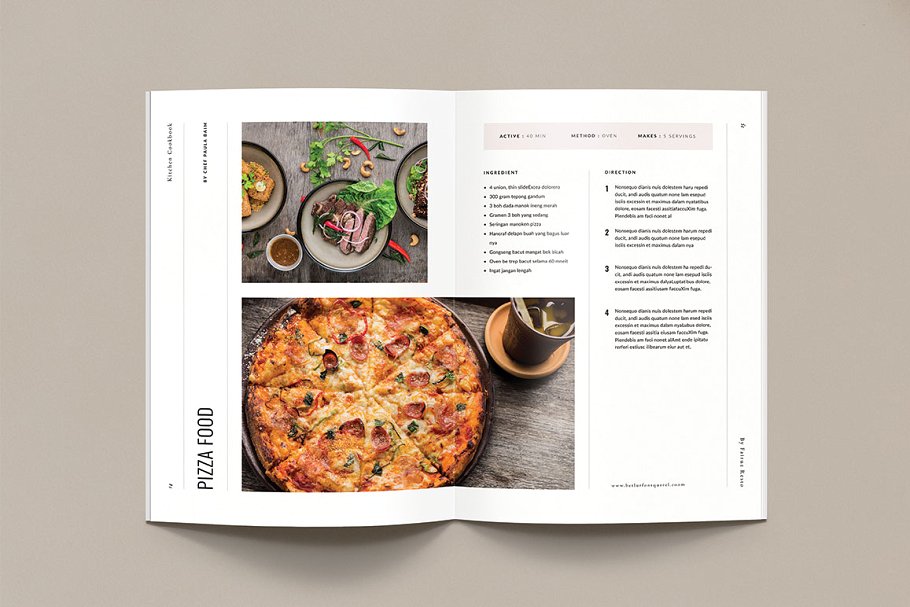 极简创意美食菜单食谱宣传册设计模板插图(5)