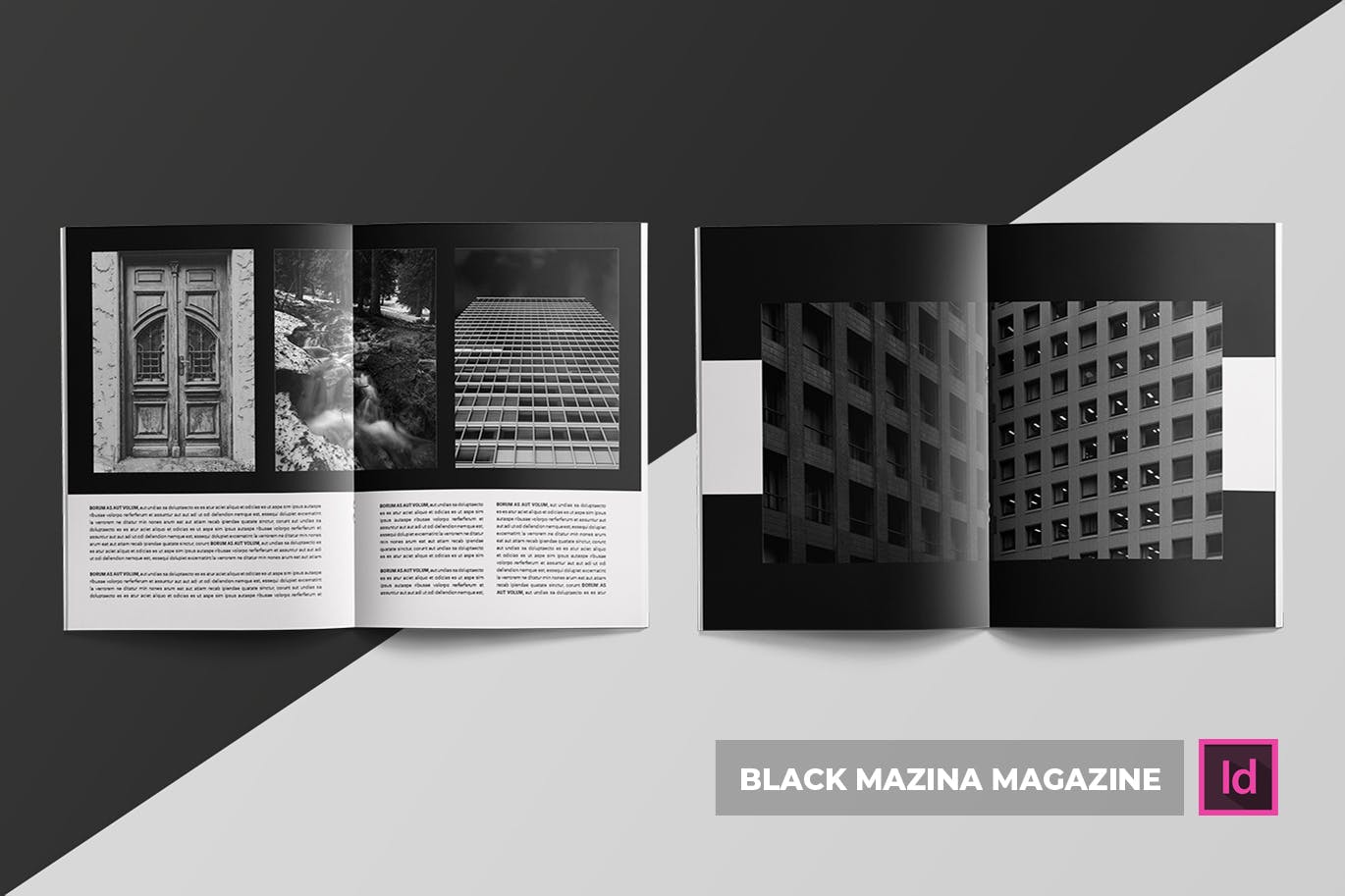 人物摄影杂志排版设计模板 Black Mazina | Magazine Template插图(3)
