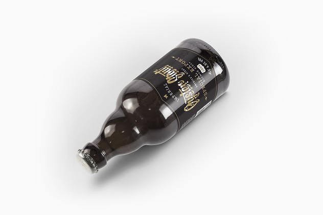 黑色啤酒瓶样机模板 Steinie Beer Black Bottle Mockup插图(7)