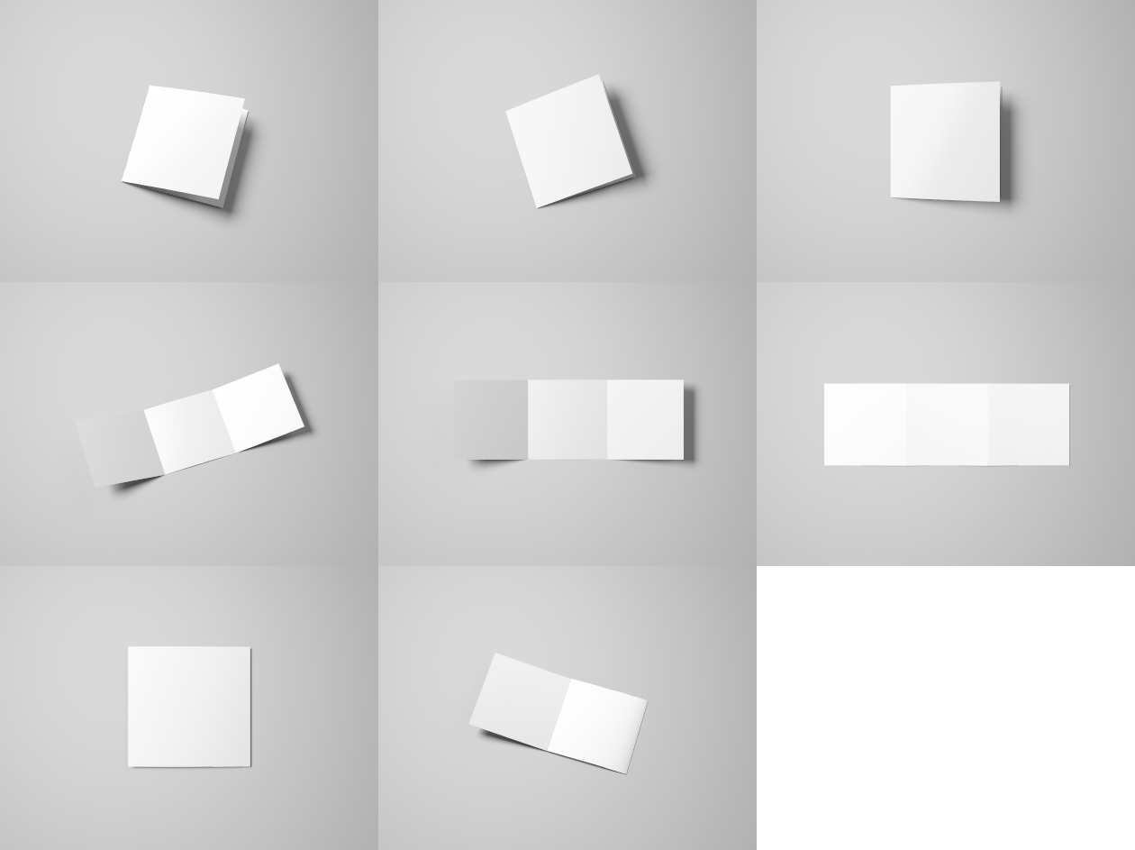 方形三折页企业品牌介绍手册样机插图(3)