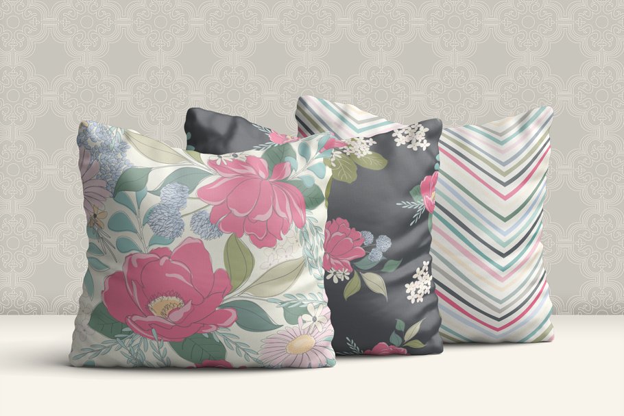 甜美时尚花卉和几何图案纹理 Floral & Pattern Design Set插图(15)