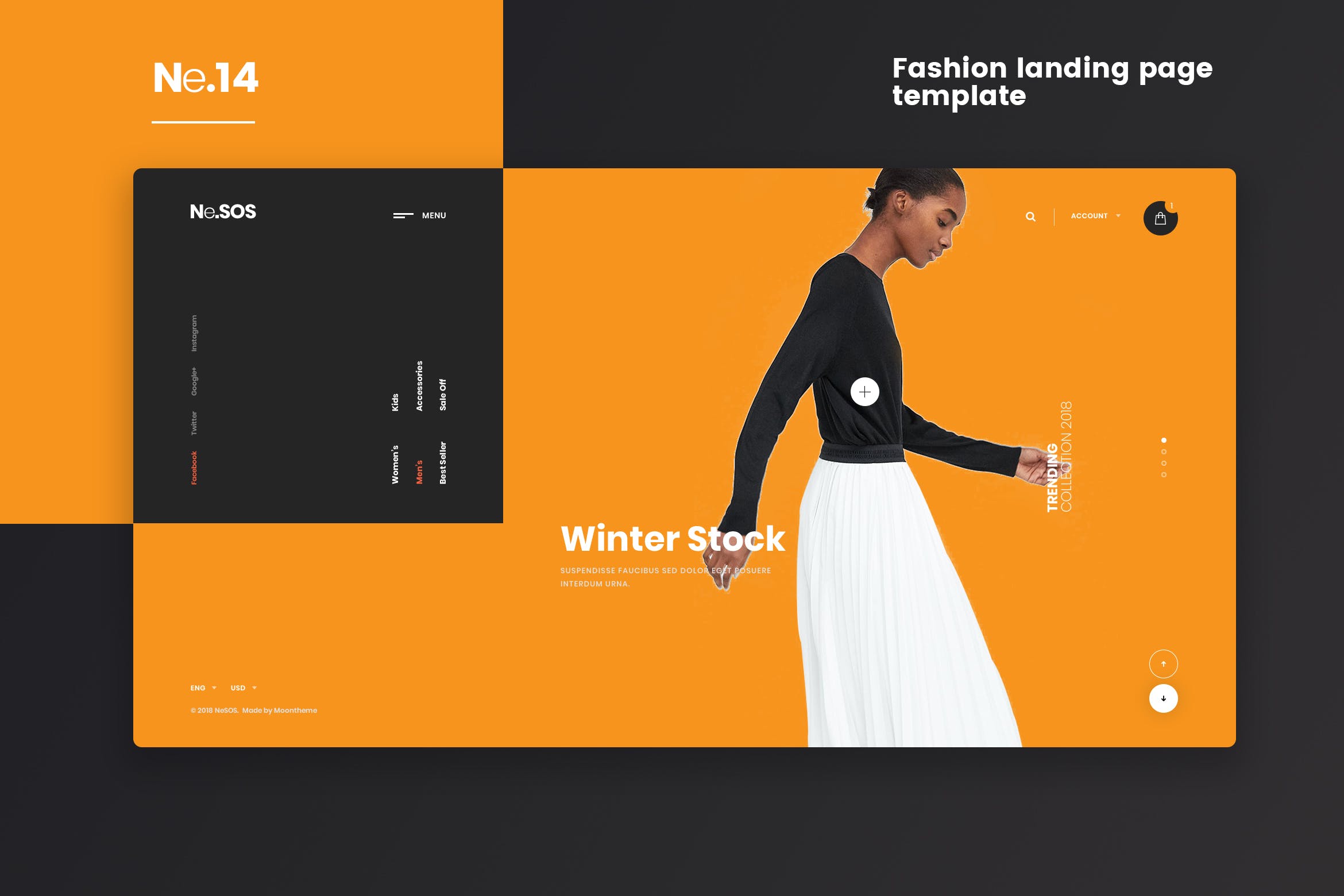 高端时尚品牌网站着陆页设计PSD模板 Ne14 – Fashion landing page template插图