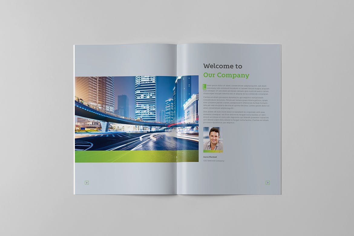 金融咨询服务公司企业画册设计模板 Green Business Brochure插图(1)