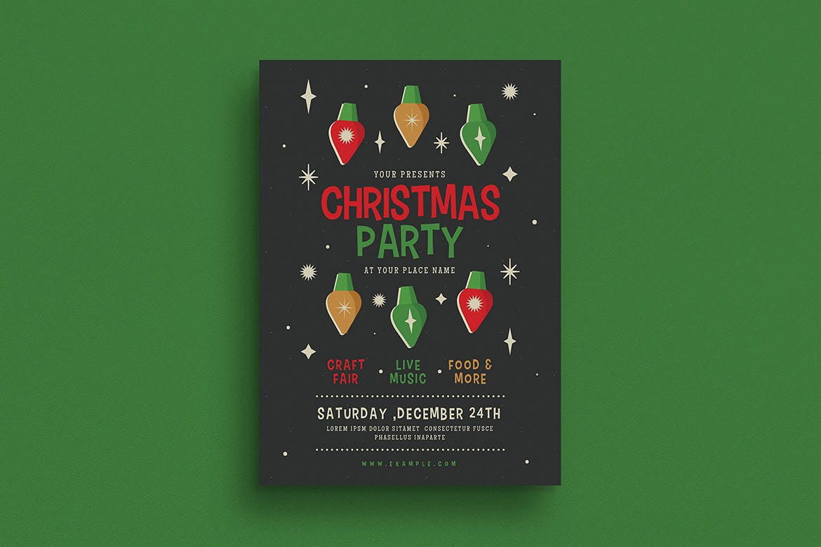 圣诞节活动海报传单设计模板 Christmas Event Flyer插图(1)