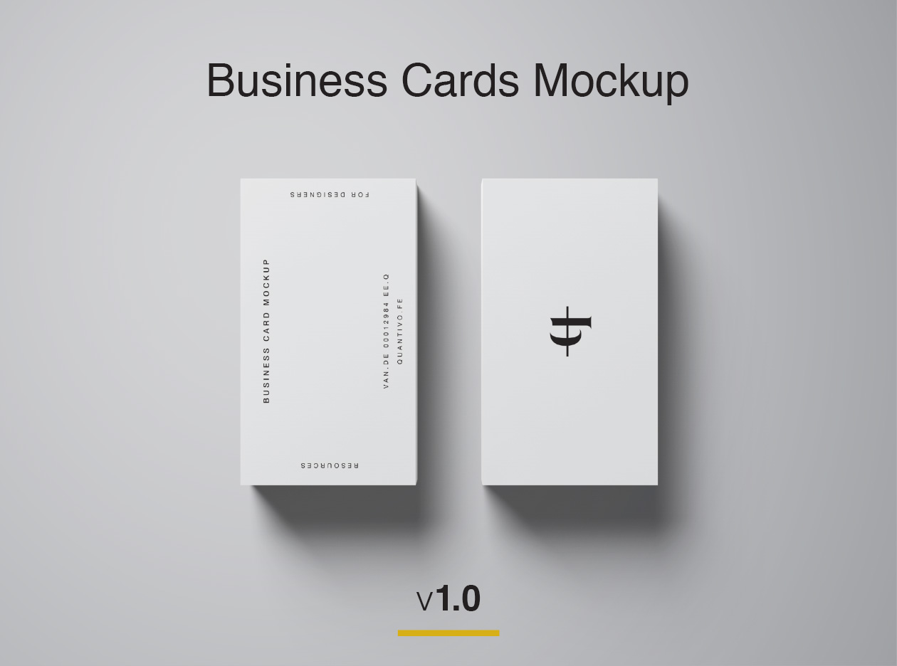 企业名片设计效果图等距网格样机模板 Business Cards Mockup插图