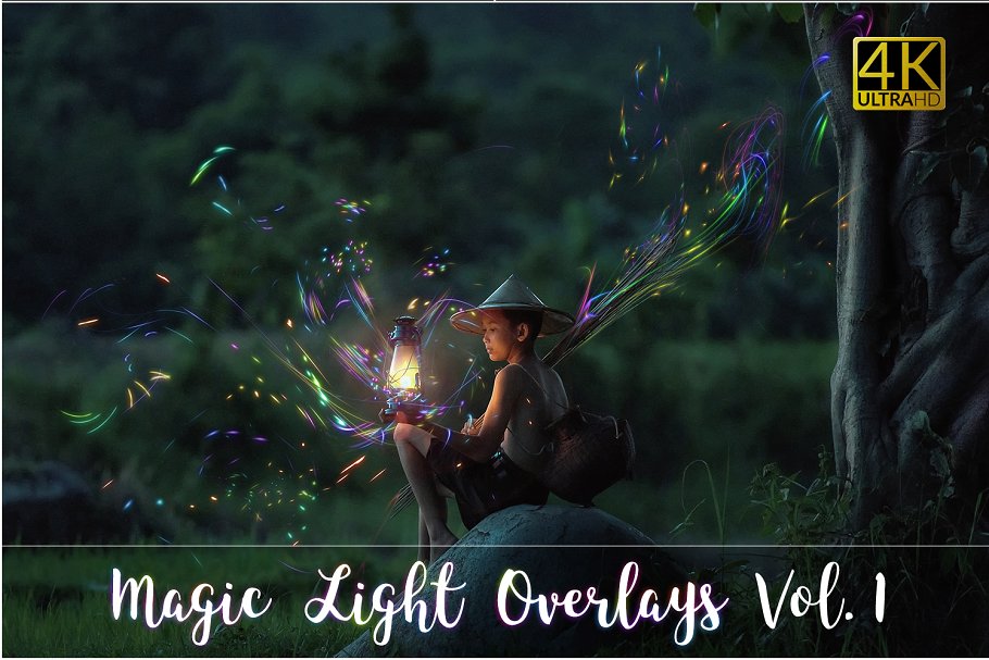 4K分辨率梦幻光线叠层背景v1 4K Magic Light Overlays Vol. 1插图