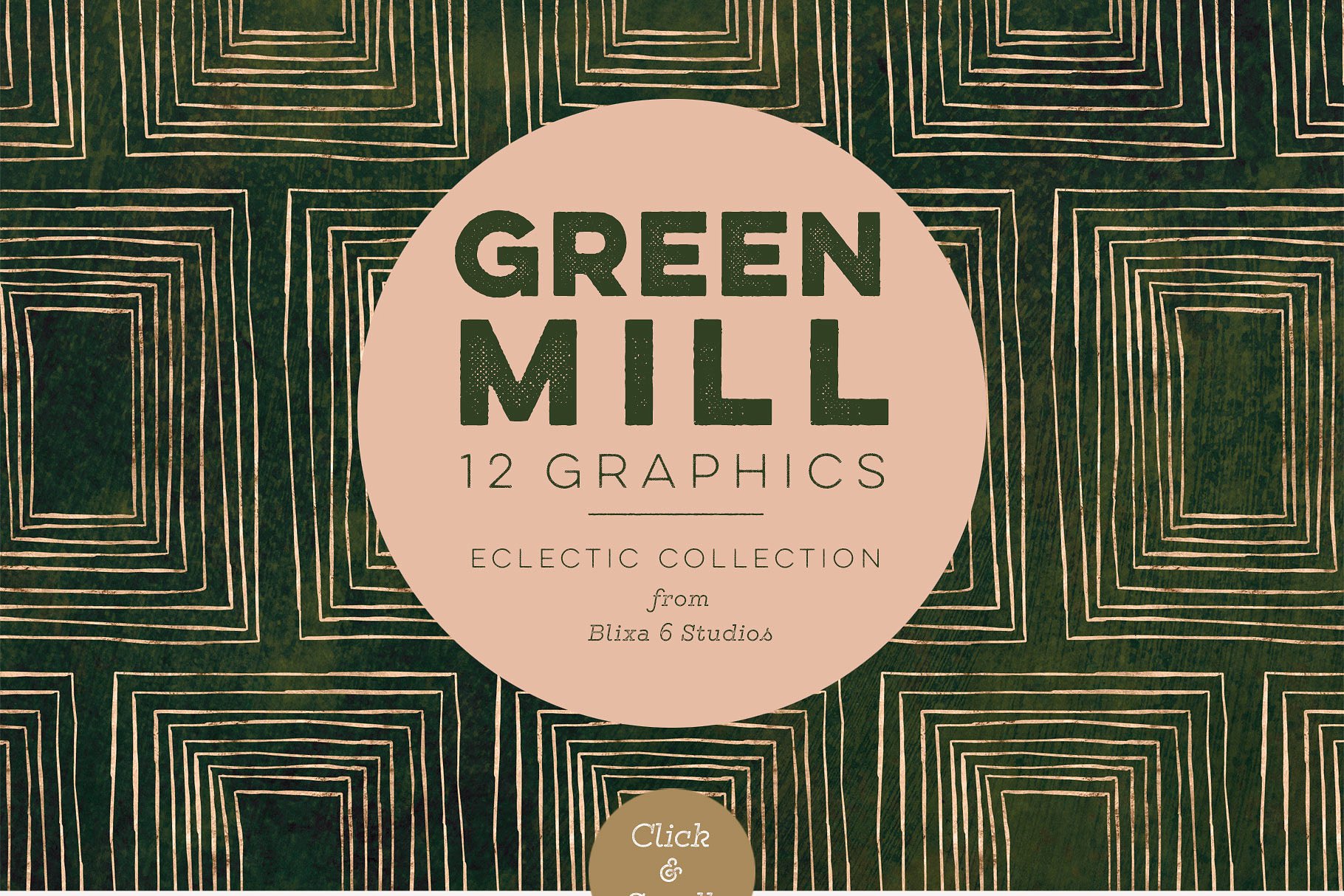 创意金箔线条几何图形纹理 Green Mill Golden Jazz Graphics插图(1)