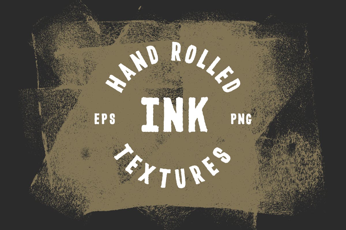 高分辨率滚墨矢量纹理复古做旧设计素材 Rolled Ink Textures插图