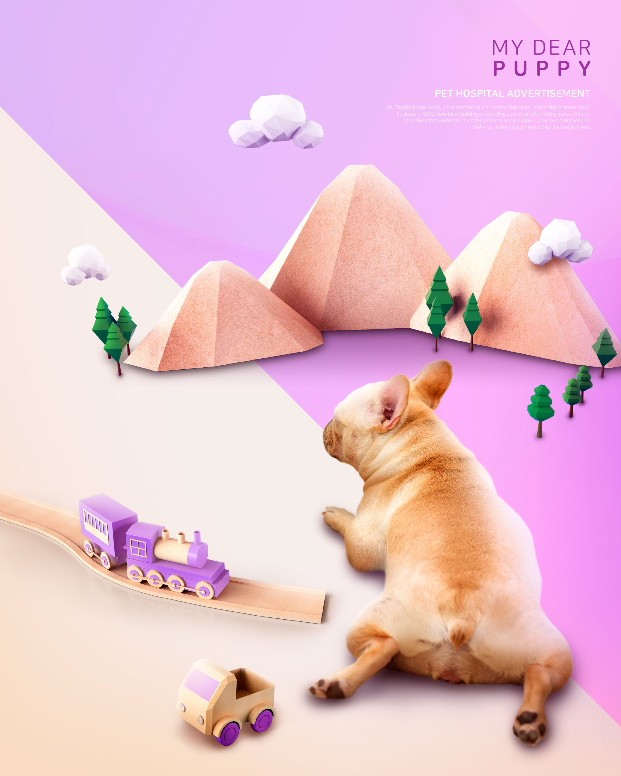 创意可爱的小狗宠物医院广告海报模板套装插图(2)