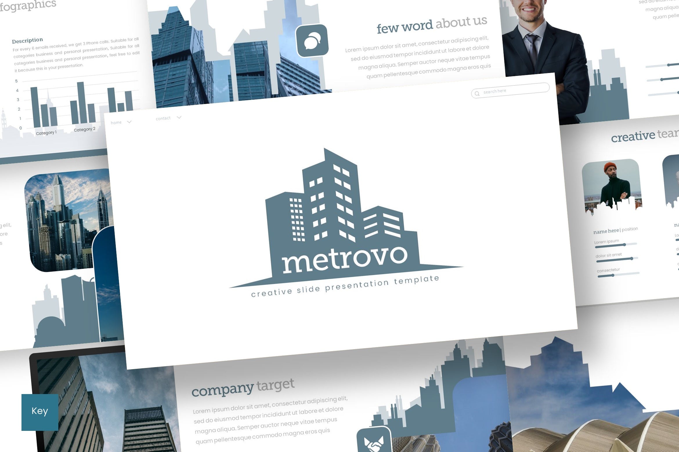 企业推介会演讲稿公司简介Keynote幻灯片模板 Metrovo – Keynote Template插图