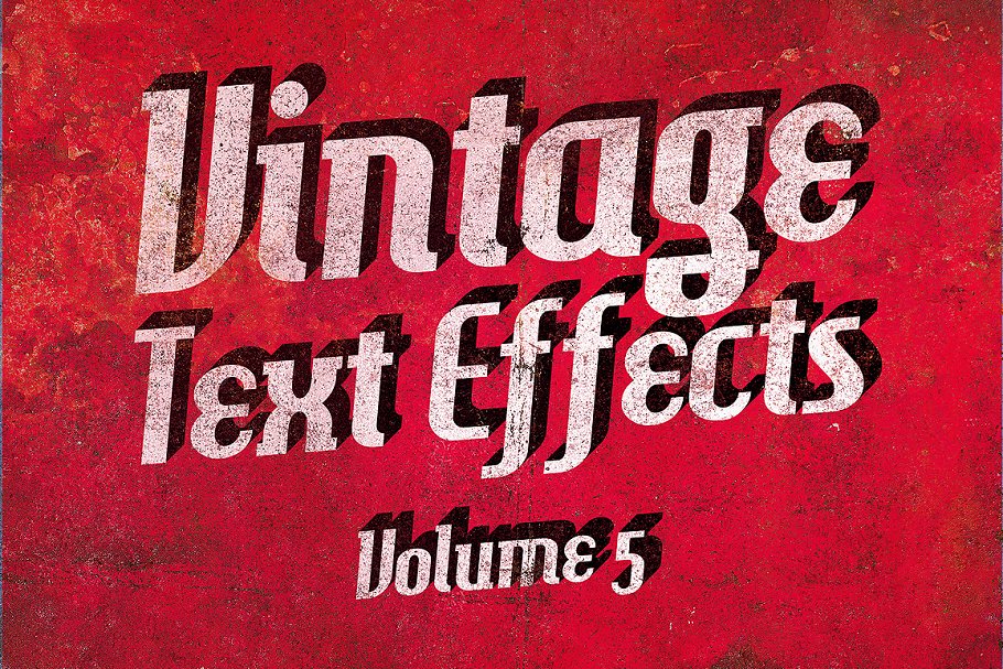 复古做旧风格文本图层样式v5 Vintage Text Effects Vol.5插图