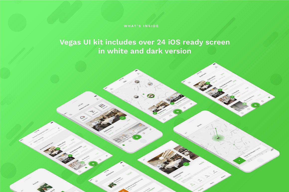 餐饮 O2O 应用 UI 套件 Vegas Restaurant iOS UI Kit插图(1)