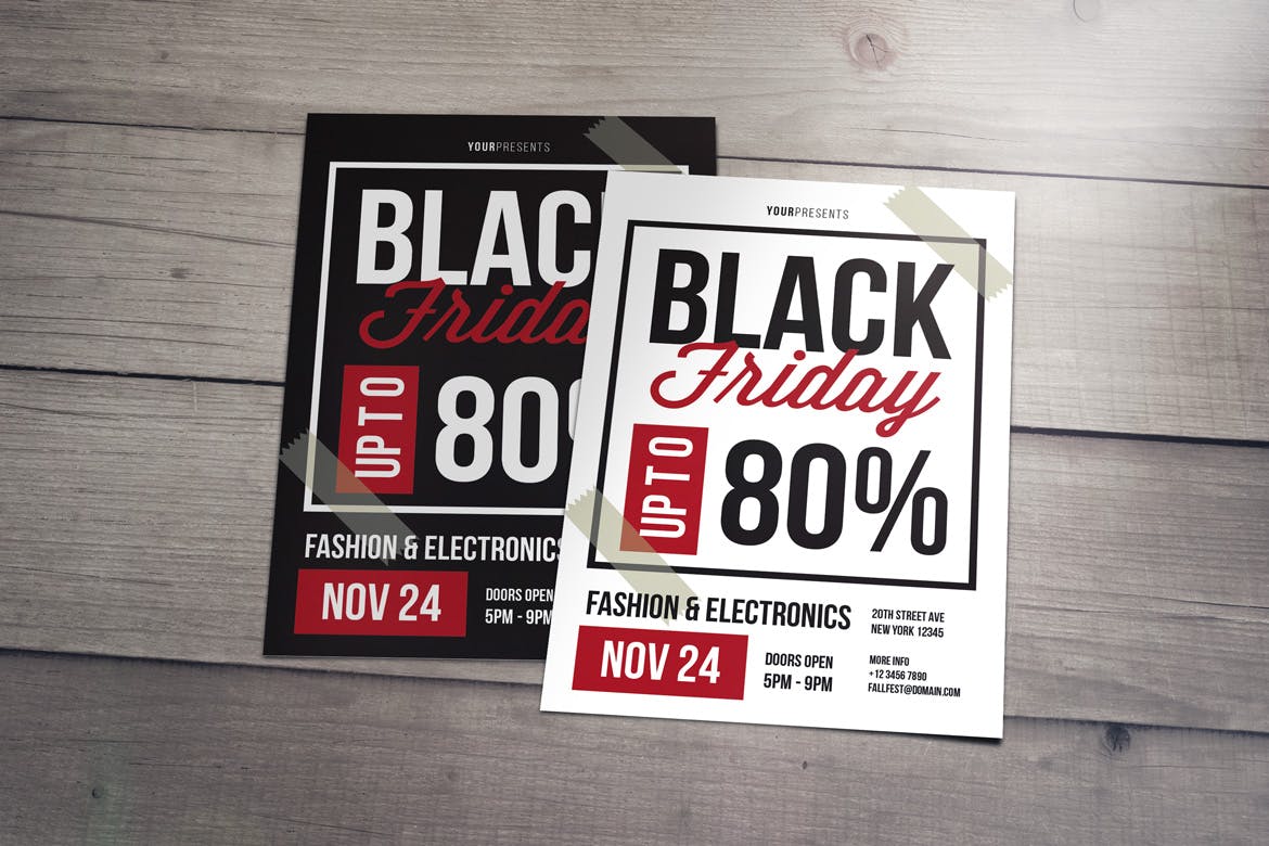 2019黑色星期五促销海报设计模板 Black Friday Sale Flyer插图(3)