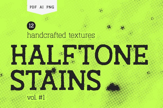 半色调污渍纹理套装Vol.1 Halftone Stains #1 Texture Pack插图(1)